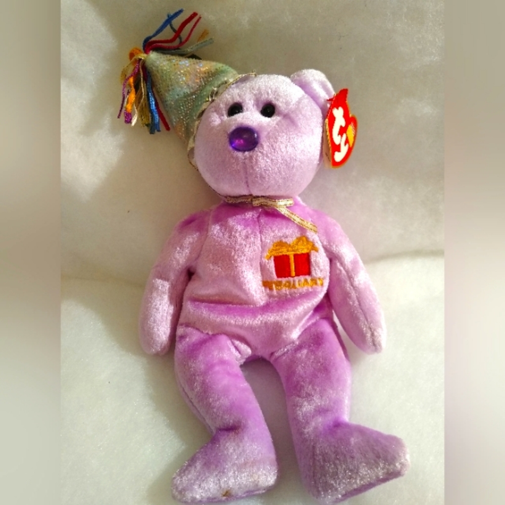 TY February Birthday Bear Beanie baby